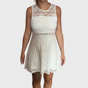 Garage White Lace Floral Dress